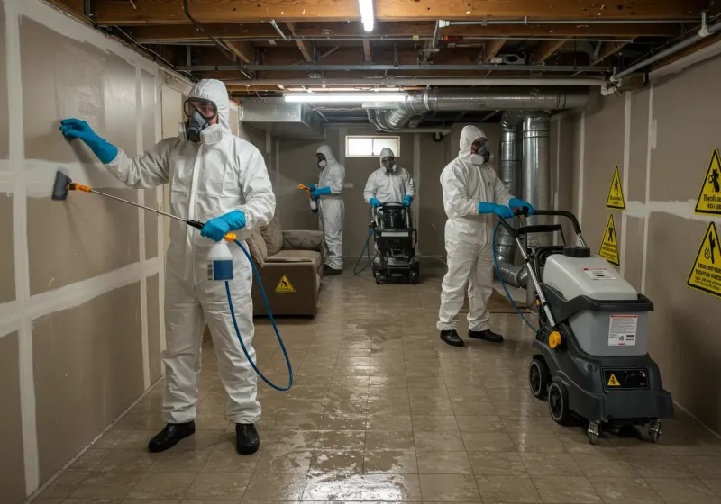 Basement Moisture Removal and Structural Drying process in North Springfield, VA